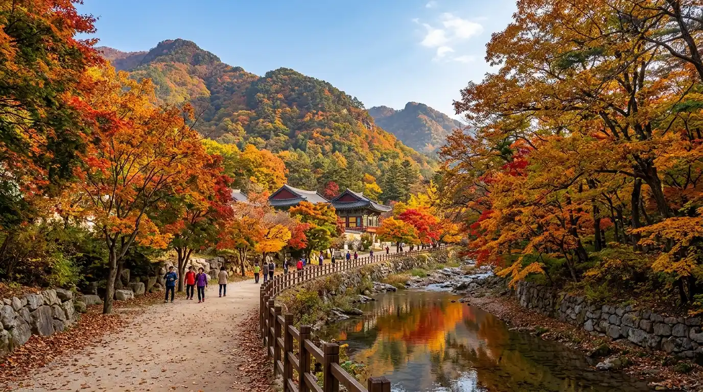 오대산의 신비로운 단풍